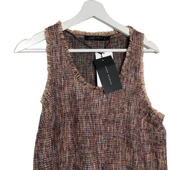 New Zara Tweed Sleeveless Top - Picture 2 of 3